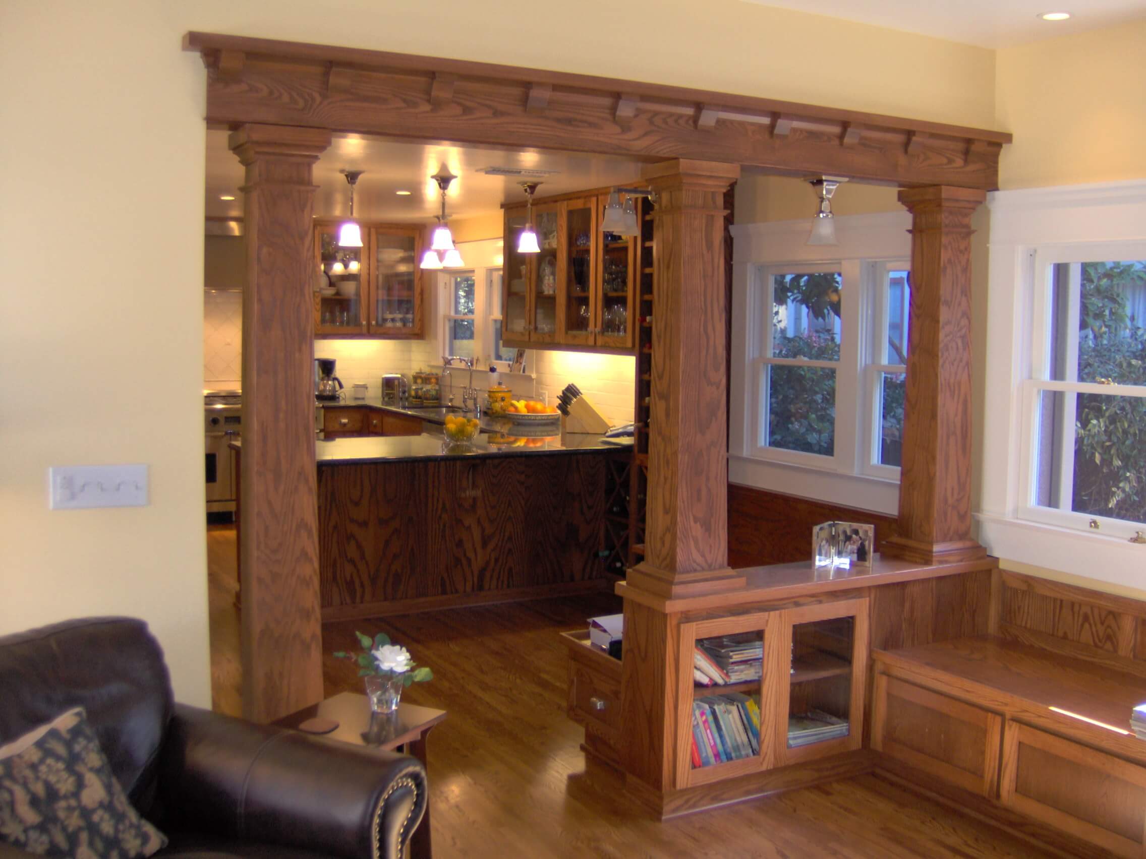 Updated dining room with new furnishings by Maurer Construction, San Diego